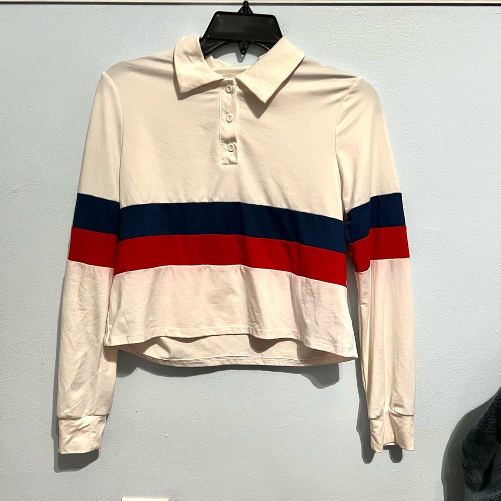 White long sleeve crop top